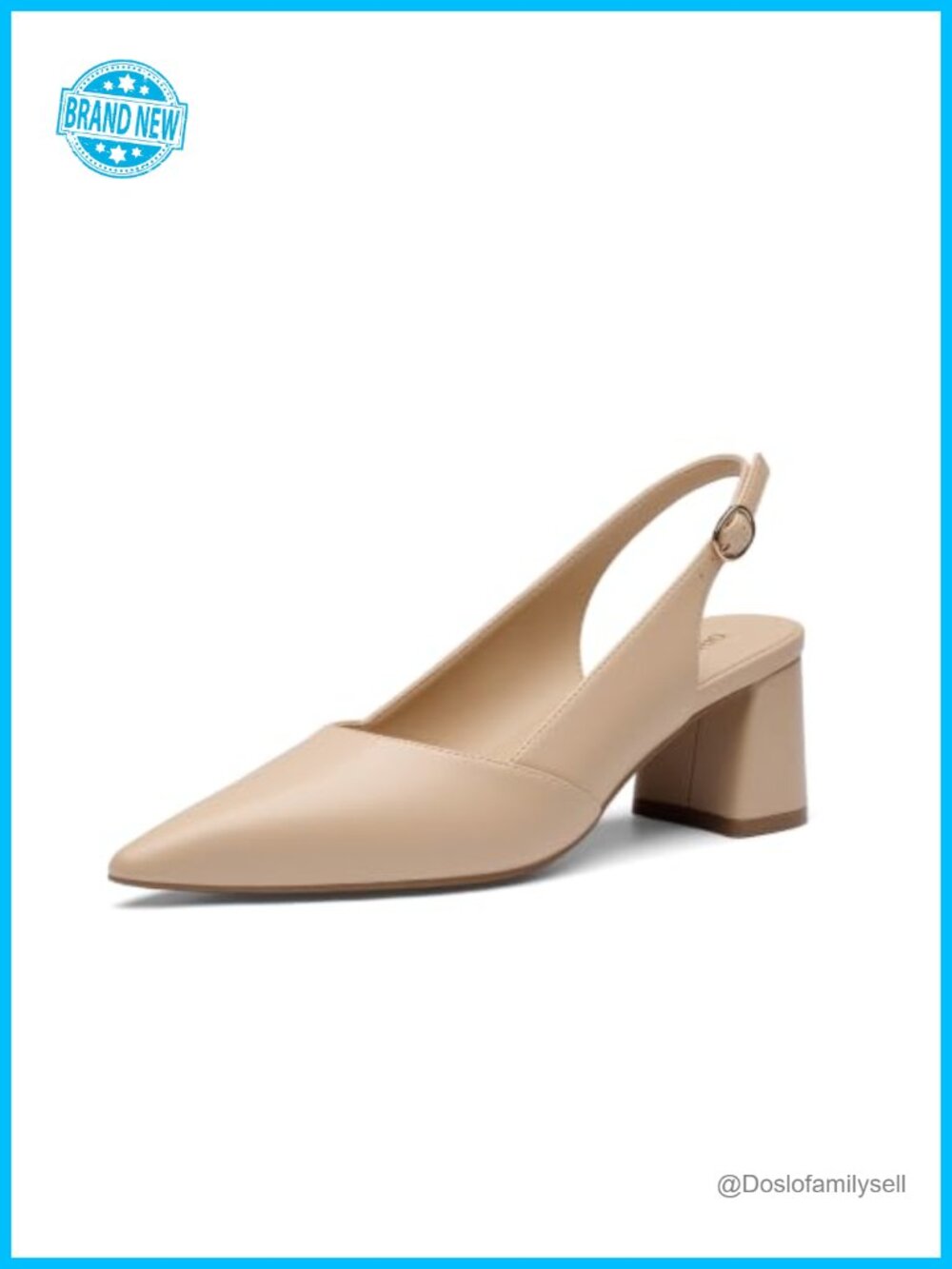 Slingback Chunky Block Heels Pointed Toe Business Casual Pump